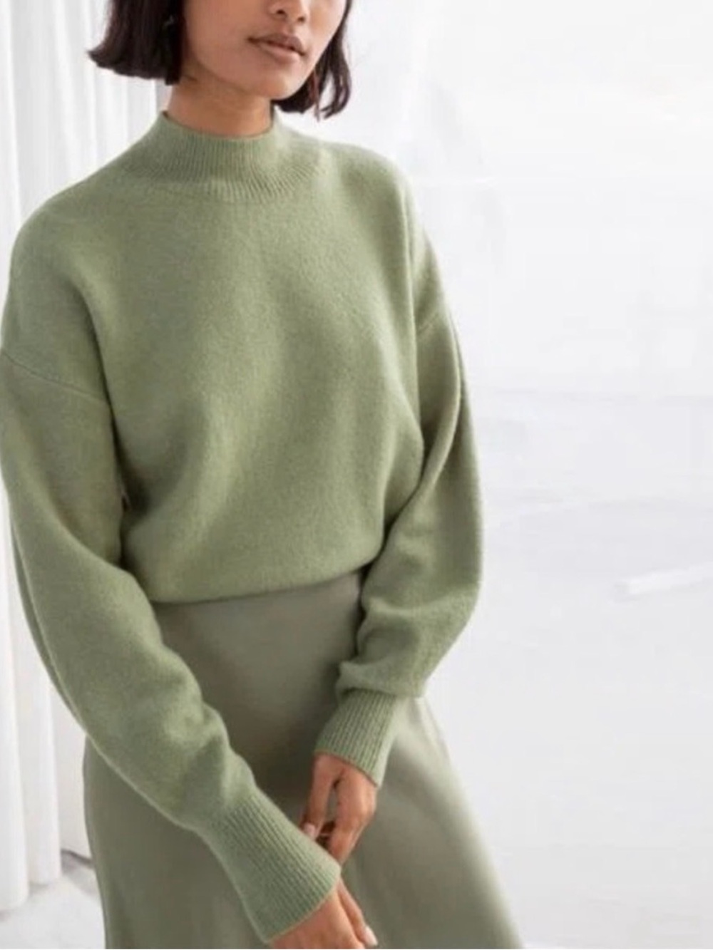 & Other Stories Women's Sage Mock-Neck Sweater